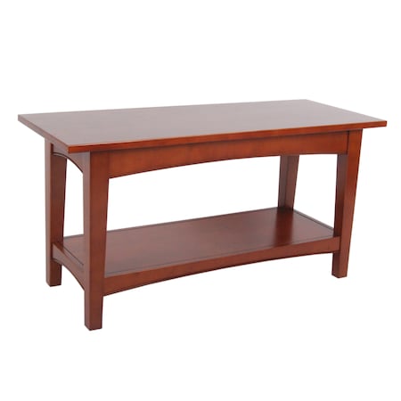 Alaterre Furniture Shaker Cottage Bench with Shelf, Cherry ASCA0360